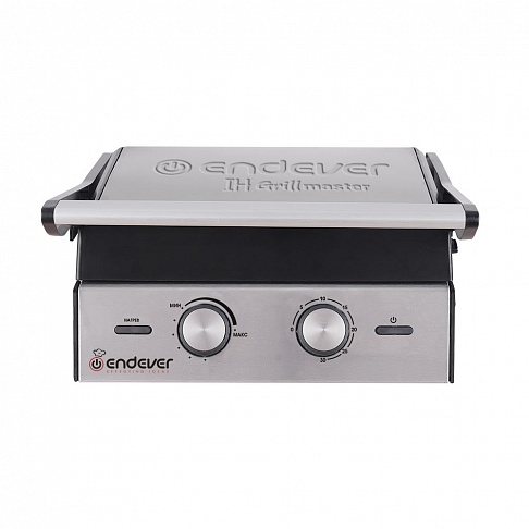 Электрогриль ENDEVER Grillmaster 240, 2400Вт, раб.поверхность 25x23.5 см, мех.регул. темп, серебрист