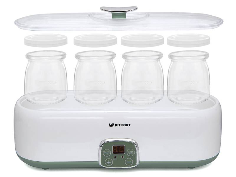 Йогуртница Kitfort KT-2007 белый/зеленый