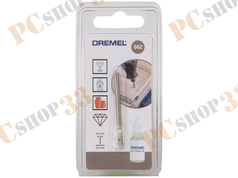 Аксессуар к инструменту - сверло Dremel 662 26150662JA, 3.2мм, по стеклу