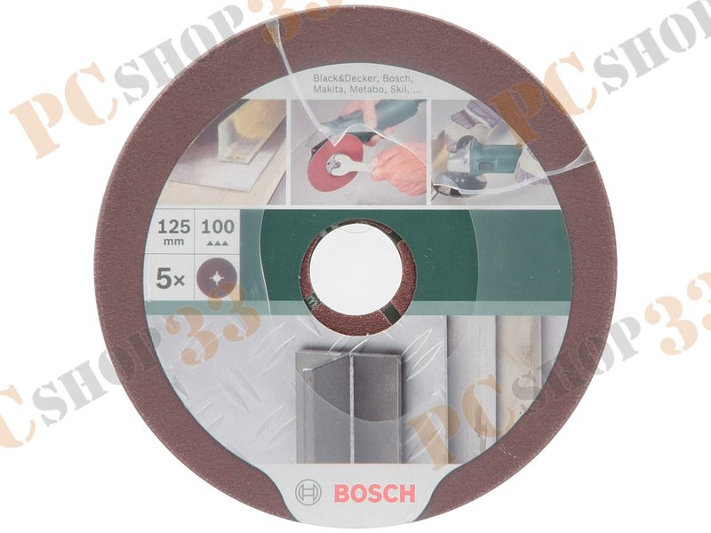 Аксессуар к шлифовальной машине шлифкруг Bosch 2609256253, фибровый, для угловых шлифмашин, корунд, d125мм, зерно 100 (5шт./уп.)