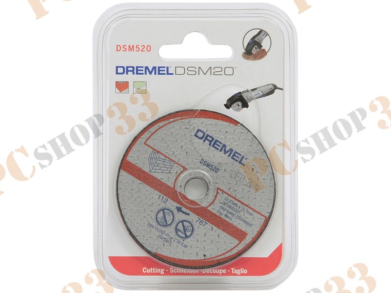 Оснастка к дисковой пиле отрезной круг Dremel DSM520 2615S520JA, для камня, для DSM20 (2шт./уп.)