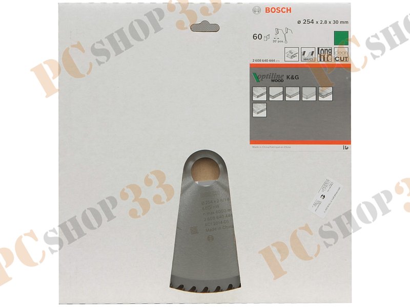 Оснастка к дисковой пиле пильный диск Bosch Optiline Wood 2608640444, по дереву