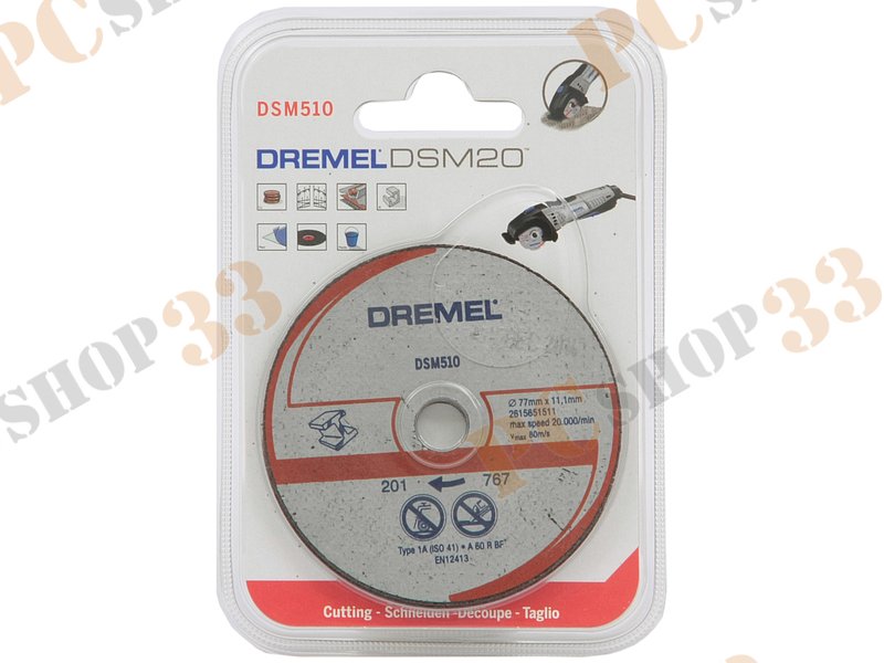 Оснастка к дисковой пиле отрезной круг Dremel DSM510 2615S510JA, для металла и пластмассы, для DSM20 (3шт./уп.)