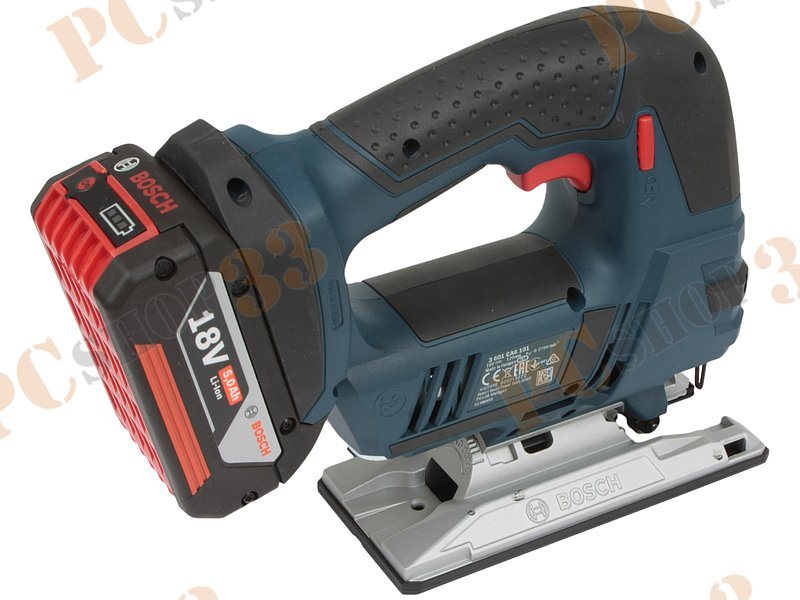 Электролобзик Bosch GST 18 V-LI B Professional 06015A6103, аккум. (Li-Ion 18В, 2700ход./мин.) + 3 пильных полотна + доп.аккум. + кейс