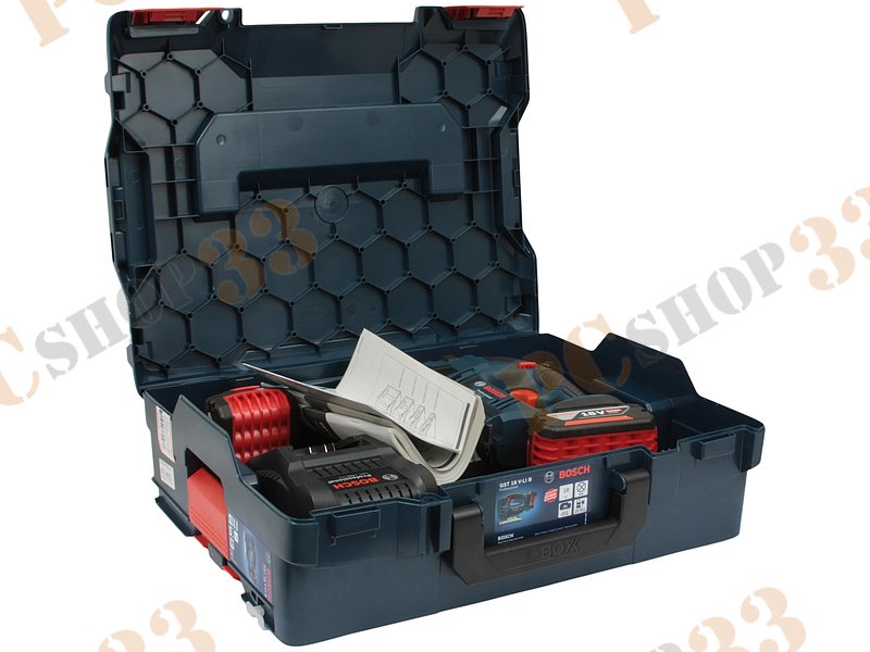 Электролобзик Bosch GST 18 V-LI B Professional 06015A6103, аккум. (Li-Ion 18В, 2700ход./мин.) + 3 пильных полотна + доп.аккум. + кейс