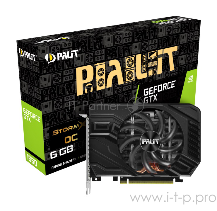 Видеокарта Palit GeForce GTX 1660 StormX OC 6ГБ (GeForce GTX 1660, DDR5, DVI, HDMI, DP) (PCI-E)