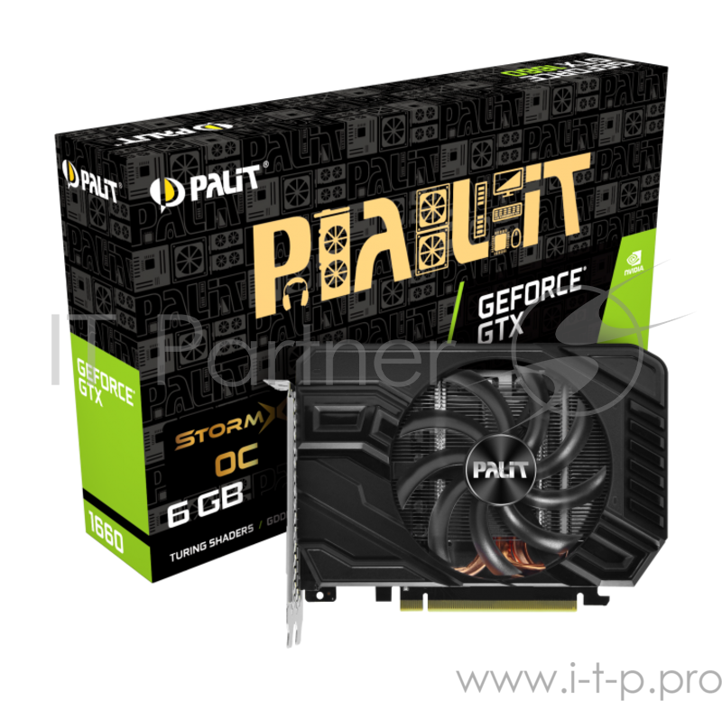 Видеокарта Palit GeForce GTX 1660 StormX OC 6ГБ (GeForce GTX 1660, DDR5, DVI, HDMI, DP) (PCI-E)