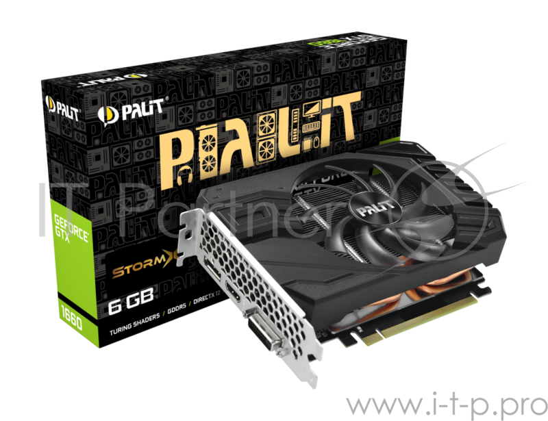 Видеокарта Palit PCI-E PA-GTX1660 STORMX 6G nVidia GeForce GTX 1660 6144Mb 192bit GDDR5 1530/8000 DVIx1/HDMIx1/DPx1/HDCP Ret