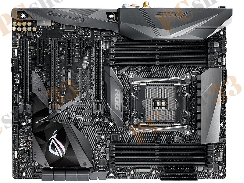Мат. плата Socket2066 ASUS ROG STRIX X299-E GAMING (iX299, 8xDDR4, M.2, SATA III, RAID, 3xPCI-E, 1Гбит LAN, WiFi, BT, USB3.1, ATX)