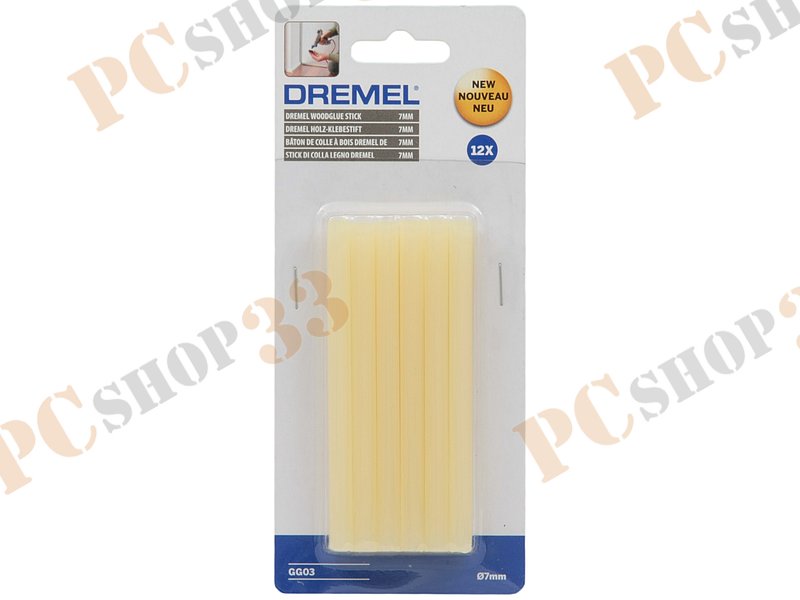 Аксессуар к кл. пистолету - клеевые стержни Dremel GG03 2615GG03JA, 7 мм, желтый