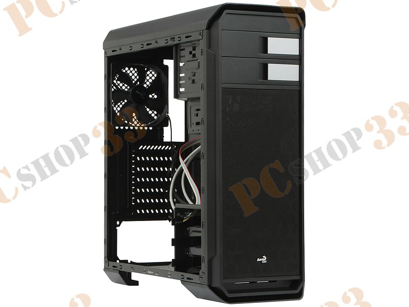 Корпус Miditower Aerocool Aero-500 Window Black, ATX, черный (без БП)