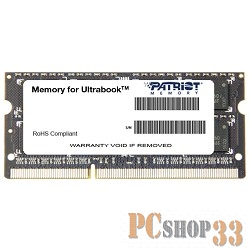 Модуль памяти Patriot DDR3 SODIMM 8GB PSD38G1600L2S (PC3-12800, 1600MHz, 1.35V)