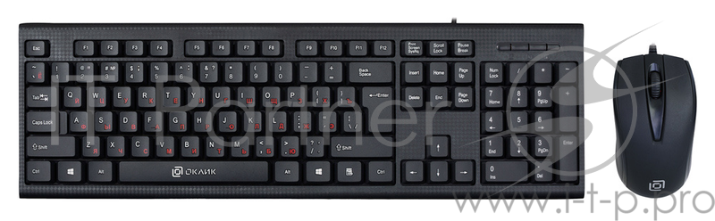 Клавиатура Oklick 630M черный USB {Клавиатура + мышь, клав:черный мышь:черный} 1091260
