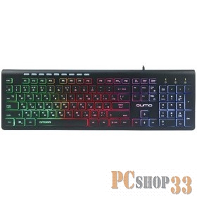 Клавиатуры, мыши Клавиатура Qumo Gamma K36 23303 {игровая, проводная, 104 + 9 кл., офис, радужная подсветка}