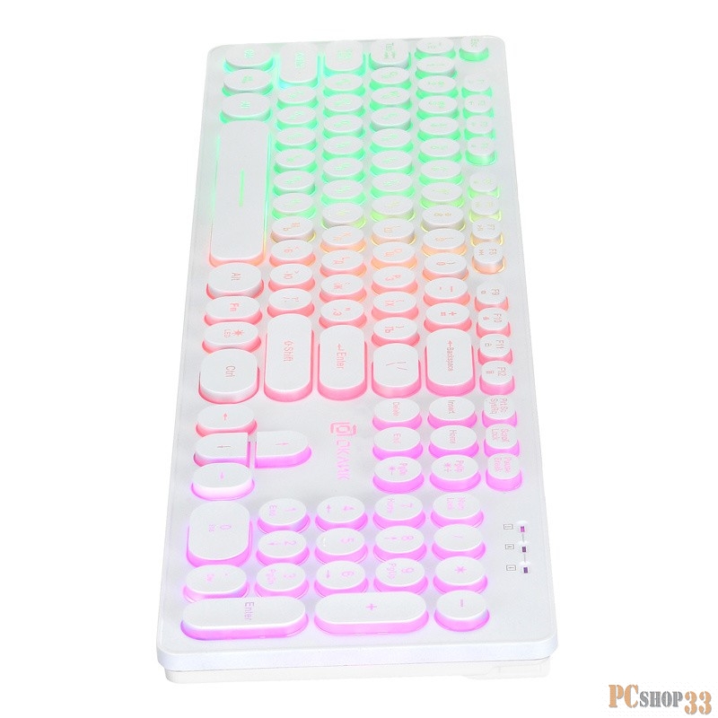 Клавиатура Oklick 420MRL white USB slim Multimedia LED 1091227