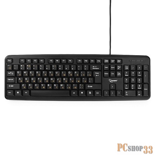 Клавиатура Keyboard Gembird KB-8320UXL-BL, черный, USB, кабель 2 м., 104 клавиши