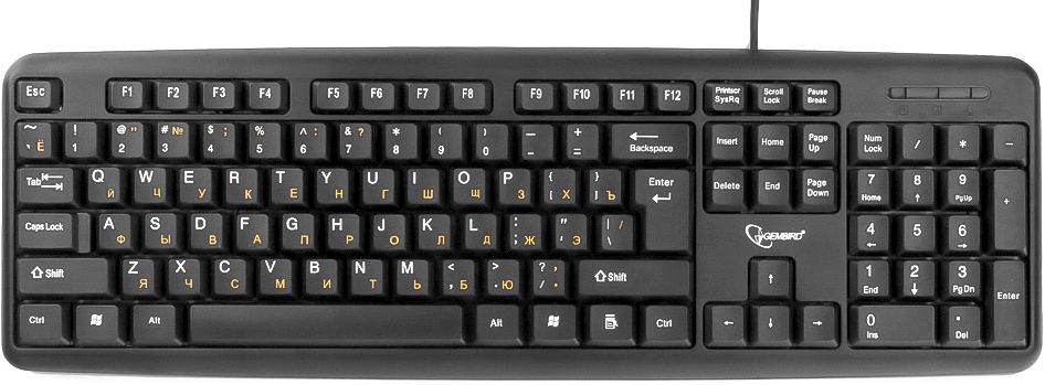 Клавиатура Keyboard Gembird KB-8320UXL-BL, черный, USB, кабель 2 м., 104 клавиши
