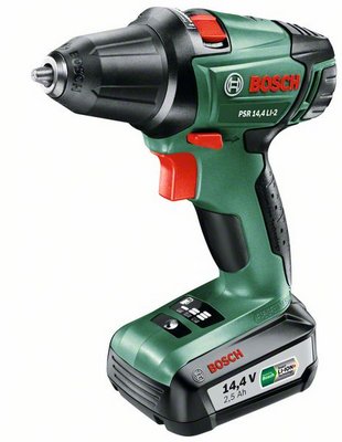 Дрель, Шуруповерт Bosch PSR 14,4 LI-2 Аккумуляторная дрель-шуруповерт 060397340N { Li-On 14,4 В, 0 – 390 / 1.300 об/мин,40,0 Нм, Вес: 1.14 кг Пластмассовый кейс}