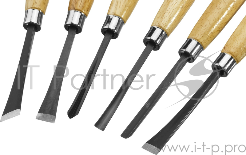 Ручной инструмент Набор STAYER: Резцы фигурные, с деревянной ручкой, 6шт 1832-H6