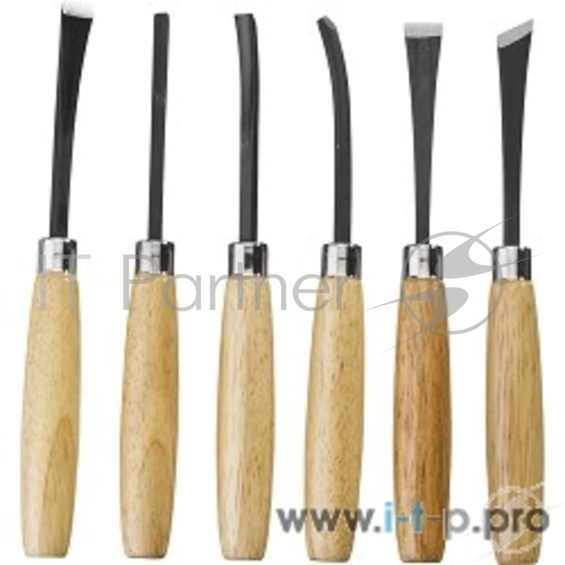 Ручной инструмент Набор STAYER: Резцы фигурные, с деревянной ручкой, 6шт 1832-H6