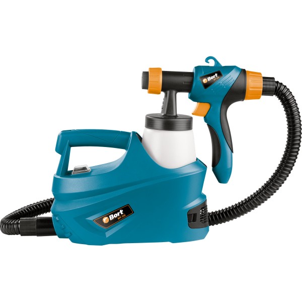 Краскопульты, аэрографы Bort BFP-350 Распылитель электрический 93727819 { 350 Вт, 0,2 л/мин, емкость 700 мл, 2.4 кг, набор аксессуаров 5 шт }