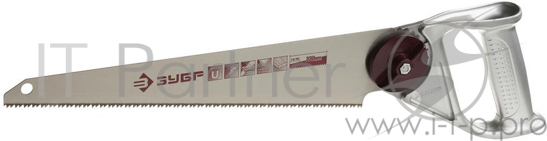 Ножовка, Пилки, Полотна Ножовка ЗУБР по дереву универсальная, многопозиционная, со сменным полотном, шаг 3,5мм, 330мм 4-15178