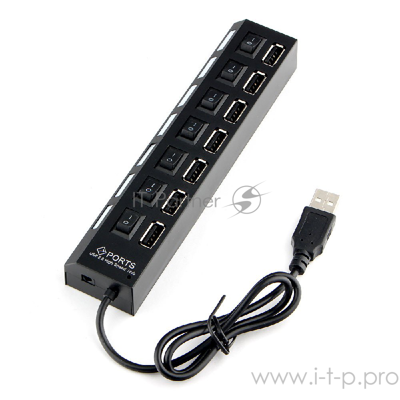 Контроллер Gembird UHB-U2P7-02 Концентратор USB2.питание блистер