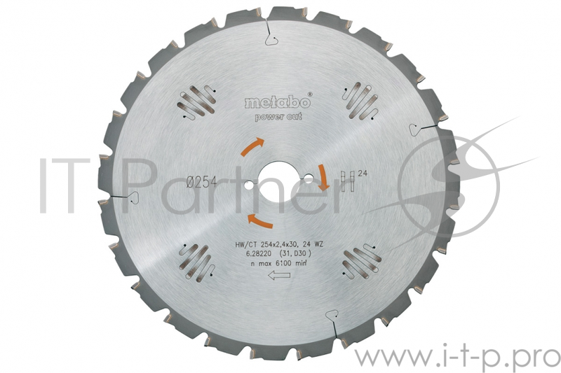 Диски отрезные, пильные, шлифовальные Metabo Пильный диск 190x2.2х30мм, HM WZ=14, грубый пропил 628005000