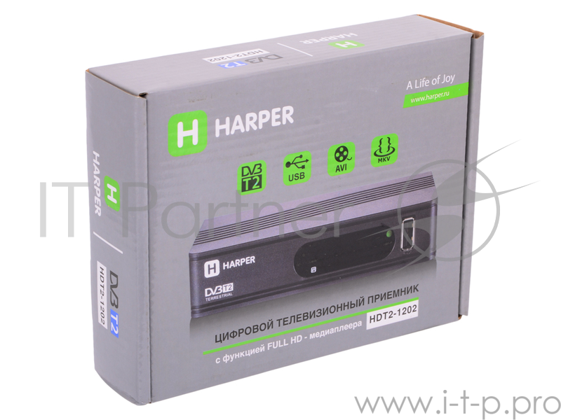 приставки HARPER HDT2-1202 {YOUTUBE, DOLBY DIGITAL, Процессор: Sunplus 1509C Разрешение видео: 480i, 480p, 576i, 576p, 720p, 1080i, Full HD 1080p Поддерживаемые форматы мультимедиа: AVI, MKV, VOB}