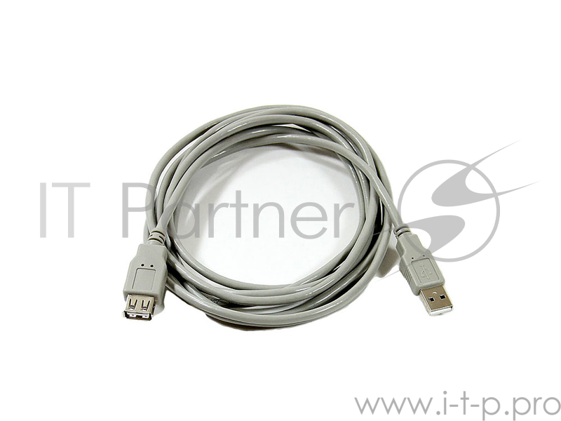 Кабель удлинительный Aopen/Qust USB2.0 AM/AF 3m серый (ACU202-3G)