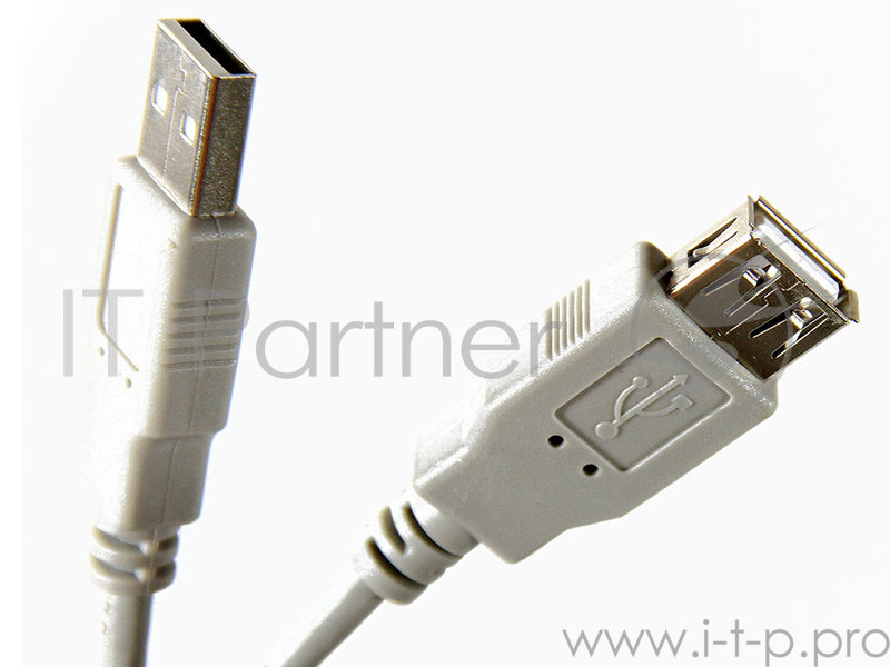 Кабель удлинительный Aopen/Qust USB2.0 AM/AF 3m серый (ACU202-3G)