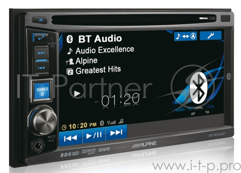 Автомагнитола CD DVD Alpine IVE-W530BT 2DIN 4x50Вт