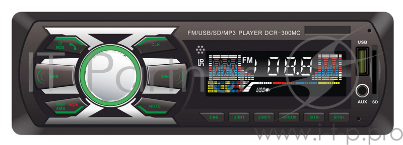 Автомагнитола Digma DCR-300MC 1DIN 4x45Вт
