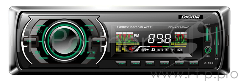 Автомагнитола Digma DCR-320MC 1DIN 4x45Вт