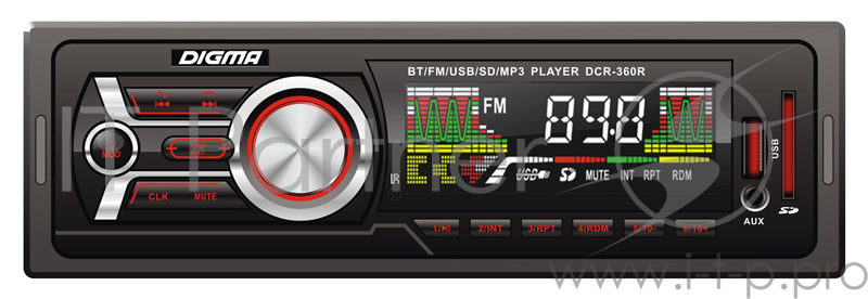 Автомагнитола Digma DCR-360R 1DIN 4x45Вт