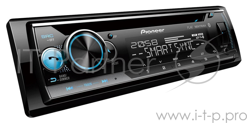 Автомагнитола PIONEER MVH-S510BT (2019 4x50Вт MOSFET, MP3/USB . Поддержка Android, Поддержка iPhone, 2 x Bluetooth, Pioneer Smart Sync, FLAC (96 кГц/24 бит), Встроенный звуковой процессор (DSP), 3 RCA, Функция Караоке, Dynamic Bass Enhancer, RGB по