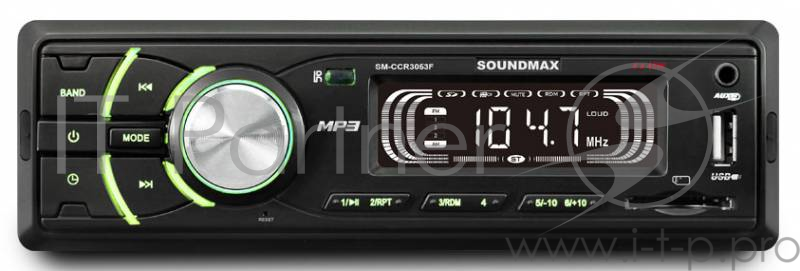 Автомагнитола Soundmax SM-CCR3053F 1DIN 4x45Вт
