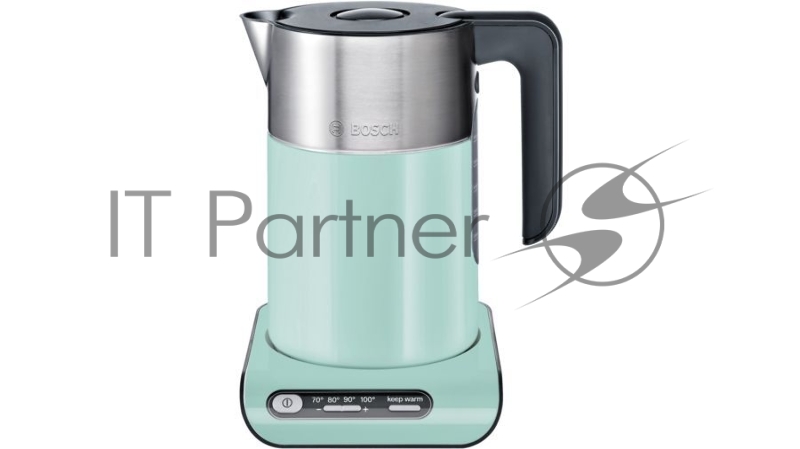 Чайник BOSCH TWK8612P 2400 Вт. 1.5 л. серебристый/зеленый