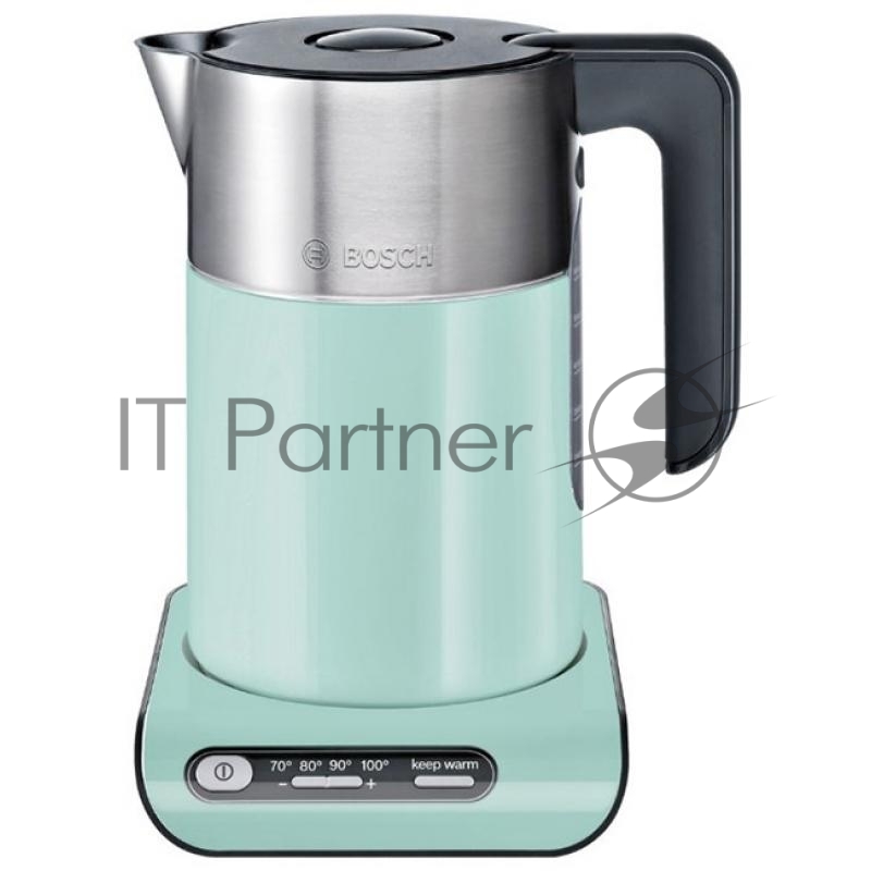 Чайник BOSCH TWK8612P 2400 Вт. 1.5 л. серебристый/зеленый