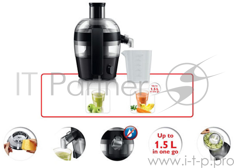 Соковыжималка центробежная Philips HR1832/02 500Вт рез.сок.:500мл. черный