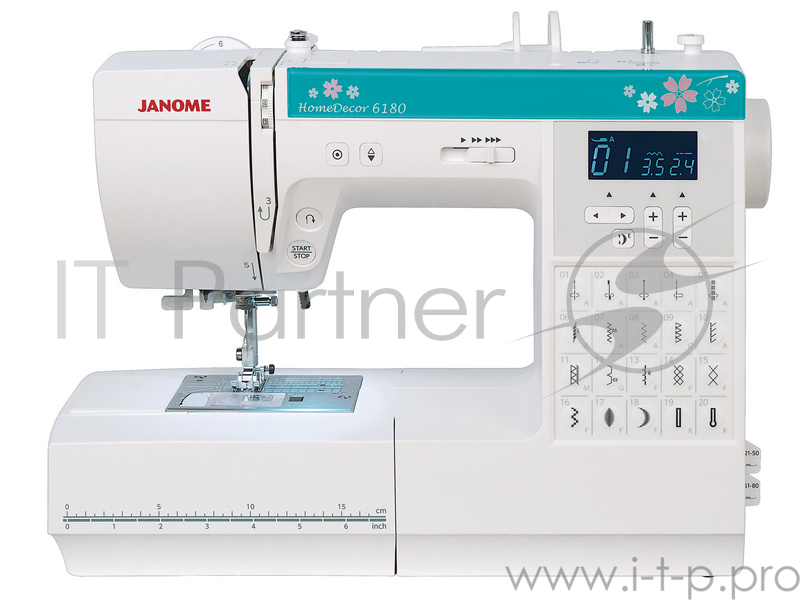 Швейная машина Janome HomeDecor 6180 белый/зеленый