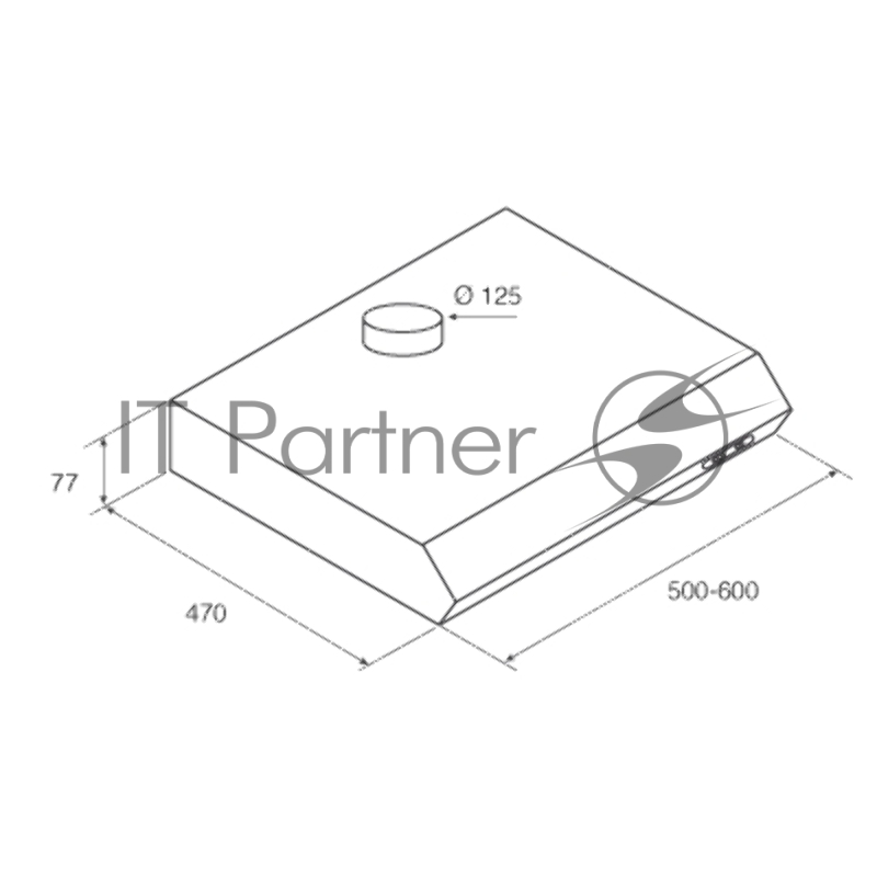 Вытяжка козырьковая Jet Air Light WH/F/60 белый управление: ползунковое (1 мотор)