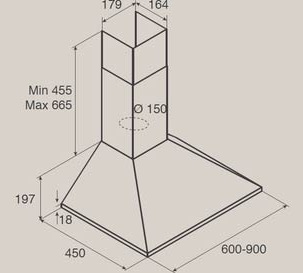 Вытяжка каминная Jet Air Gaia IX/A/90 нержавеющая сталь управление: кнопочное (1 мотор)