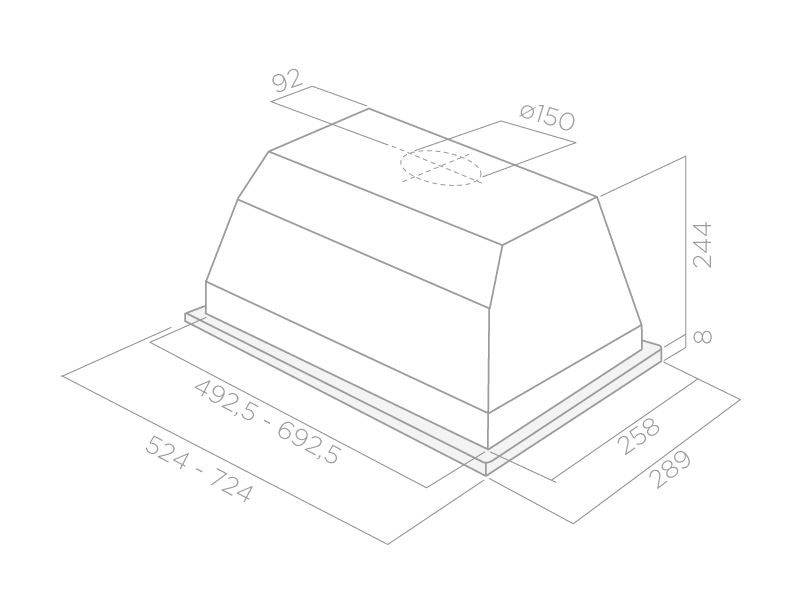 Вытяжка встраиваемая Elica Elibloc HT GR/A/60 серебристый