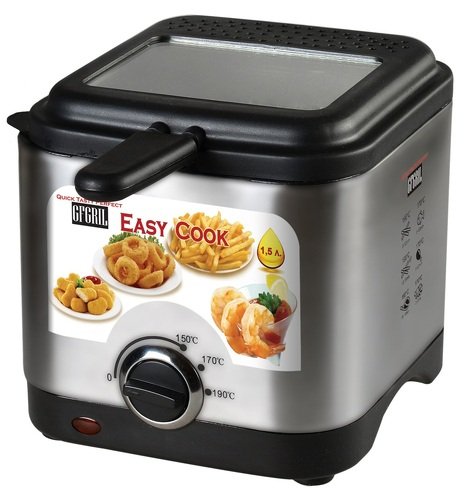 Фритюрница GFGril GFF-03 EASY COOK 900 Вт. серебристый
