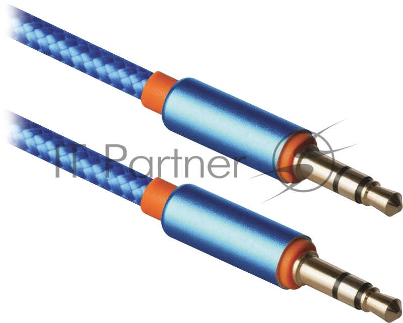 Кабель AUDIO 3.5MM 1.2M BLUE JACK M- JACK M 87512 DEFENDER