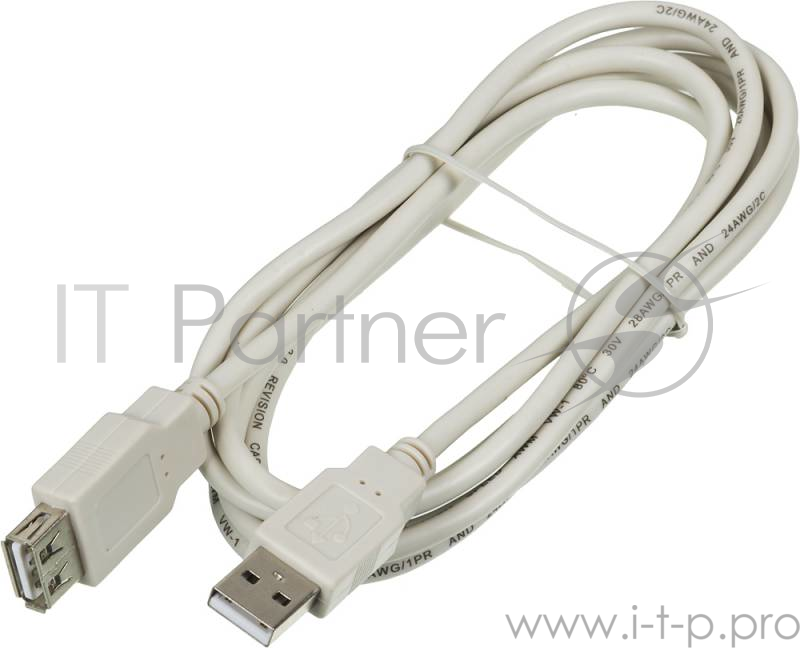 Кабель-удлинитель USB2.0 Ningbo USB A (m)/USB A (f) 1.8м (USB2.0-AM-AF-BR)