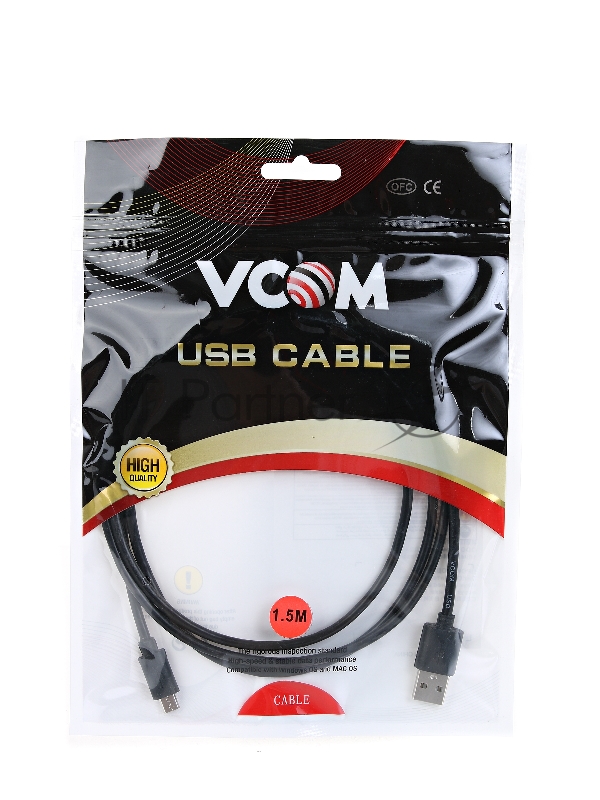 Кабель VCOM USB2.0 Am--)micro-B 5P, 1.5м , черный (VUS6945-1.5M)