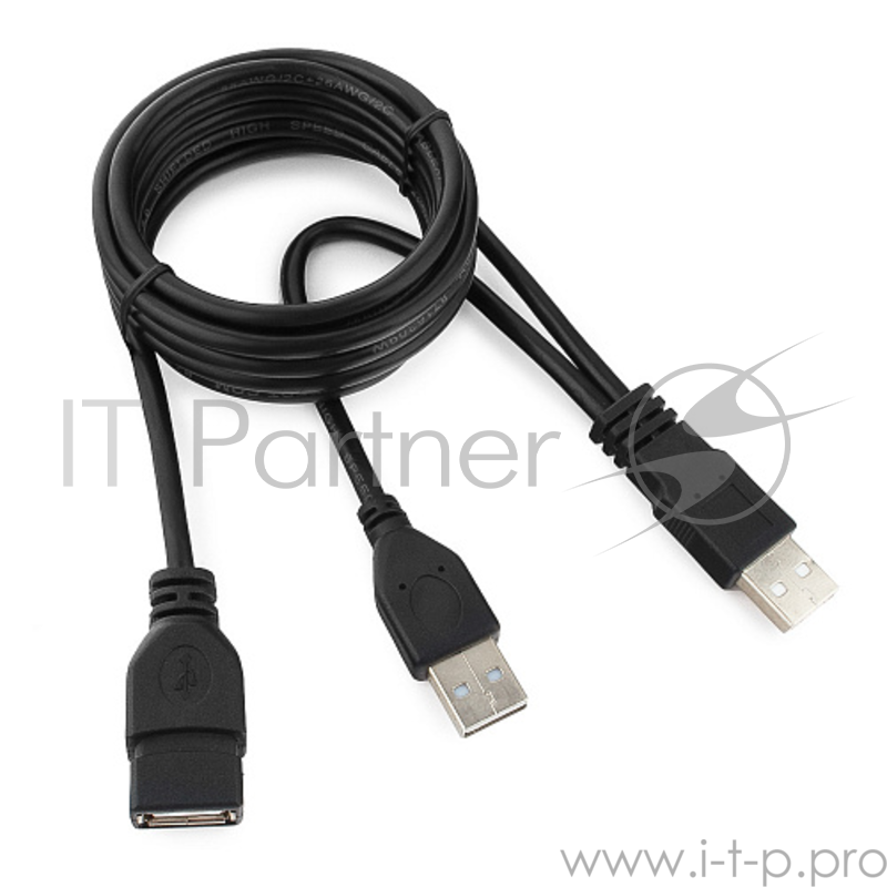 Кабель удлинит. USB2.0 Pro Cablexpert 2xAM/AF, 1.8м, экран, черный, пакет