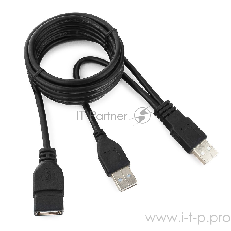 Кабель удлинит. USB2.0 Pro Cablexpert 2xAM/AF, 1.8м, экран, черный, пакет